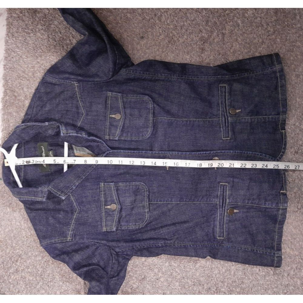 Eddie‎ Bauer Blazer Style Denim Jean Jacket Womens Medium Dark Wash - Picture 5 of 7